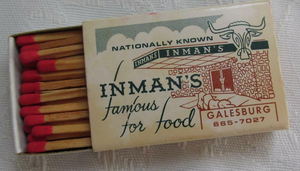 Inmans Restaurant - Matchbook (newer photo)